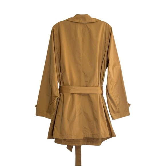 Lane Bryant Tan Trench Coat NWOT 16 Belted Double Breasted Cotton Blend Jacket - Picture 3 of 9